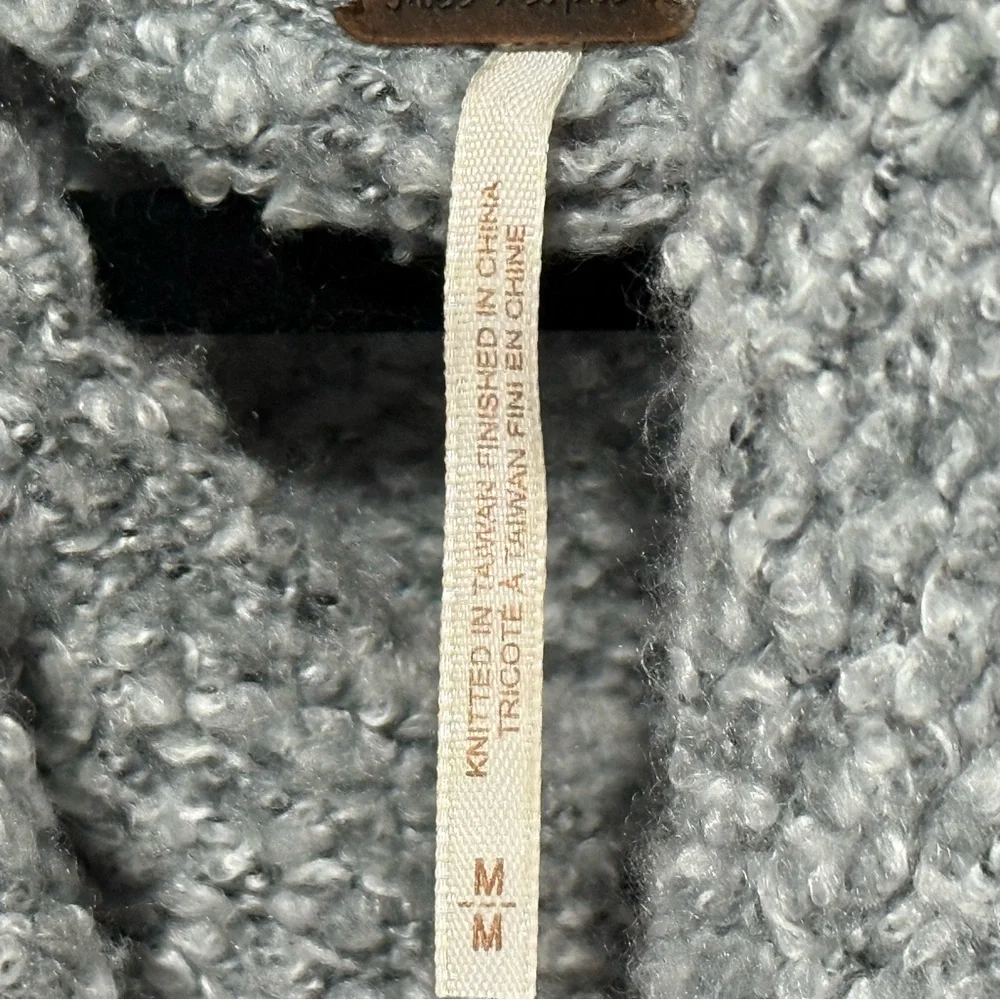 Free People Cozy Cowl Neck Sweater Medium Textured Knit Boho Chic‎ Oversized